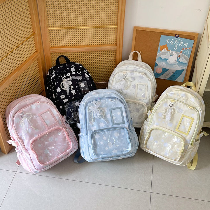Whimsical Star-Print School Backpack Kalsten