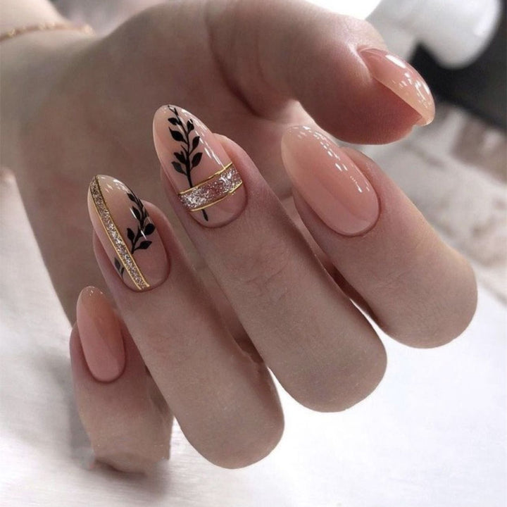 Artistic Floral Press-On Nails