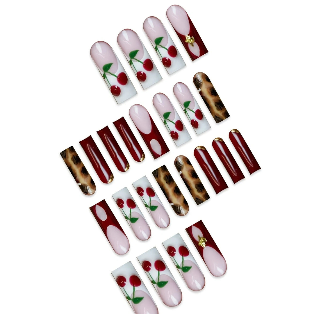 Artistic Cherry-Themed Nail Enhancements Kalsten