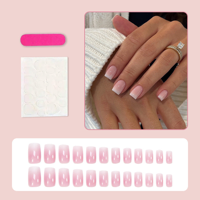 Acrylic nail set with luxurious French tips and elegant shine Kalsten