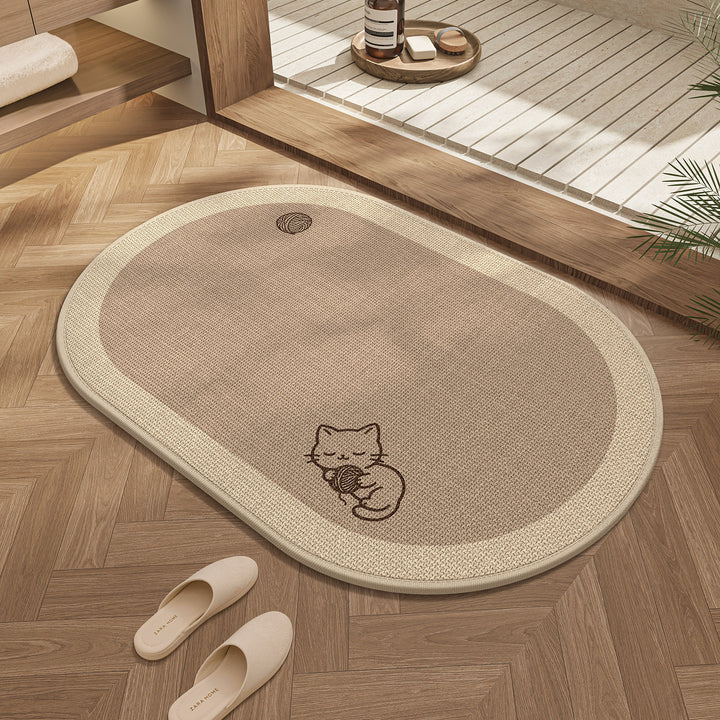 Cute Cat Design Bath Mat Kalsten