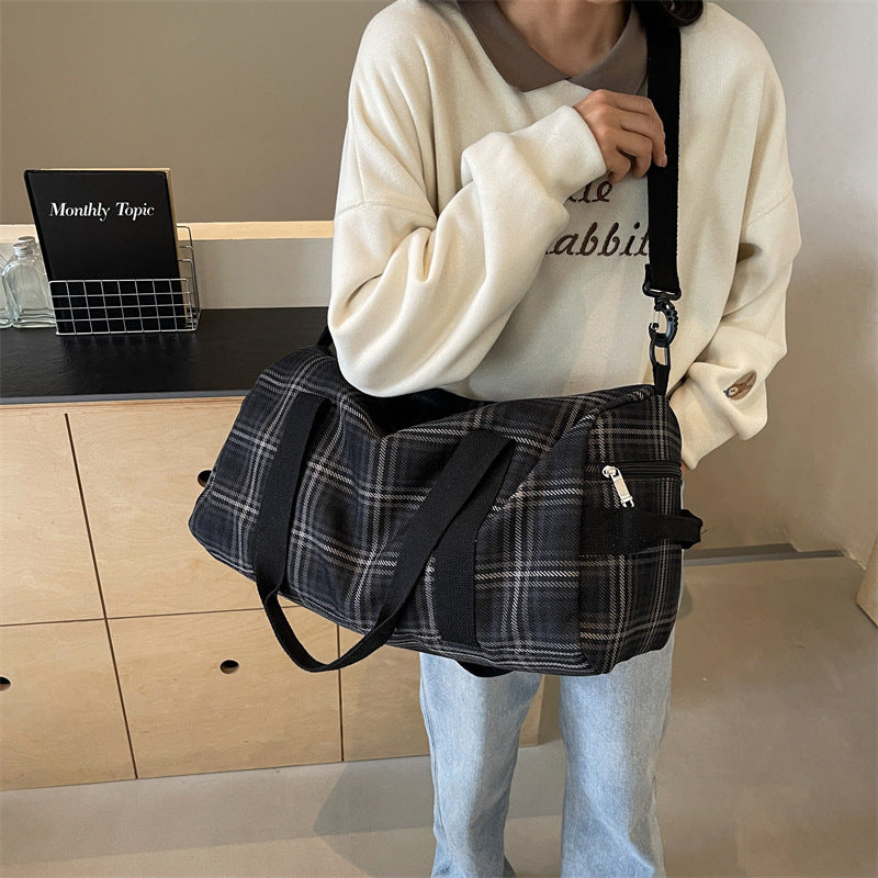 Versatile Checked Travel Duffle Bag Kalsten
