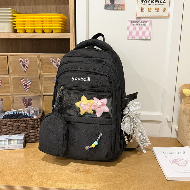 Decorative Floral-Embossed Backpack Kalsten