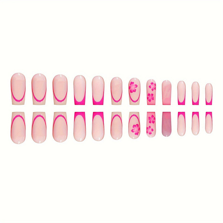 Floral Design Press-On Nail Art Kalsten
