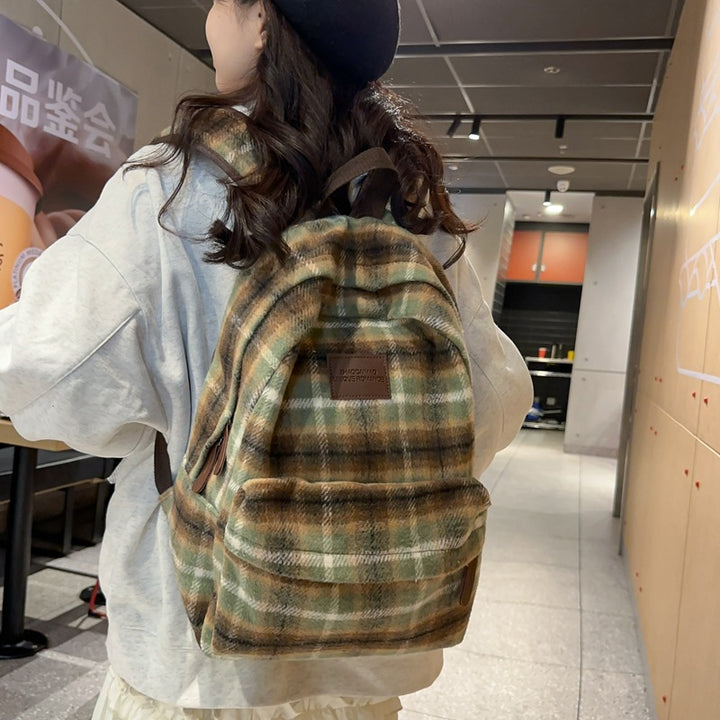 Stylish Plaid Backpack Kalsten