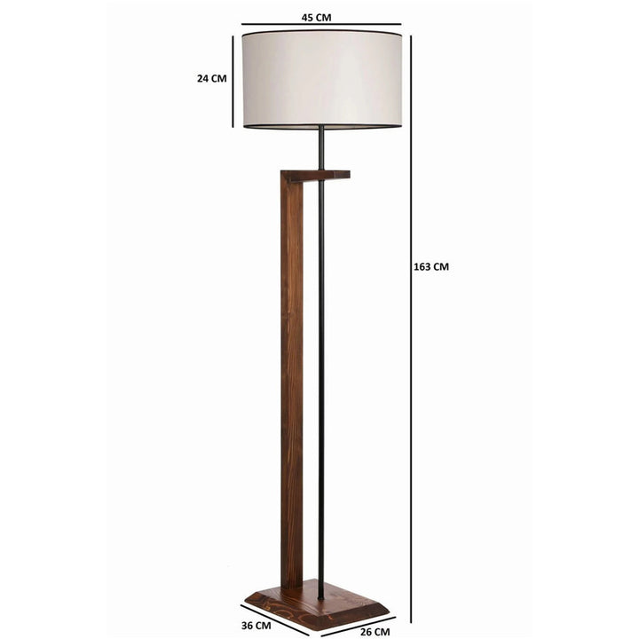 Floor Lamp with Modern Wood and Metal Design