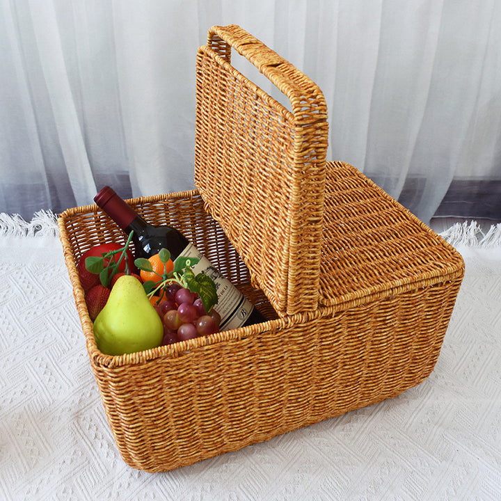 Handcrafted Natural Wicker Picnic Basket Kalsten