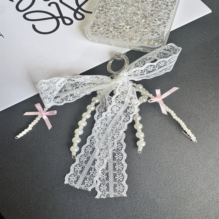 Elegant Lace and Pearl Keychain Kalsten