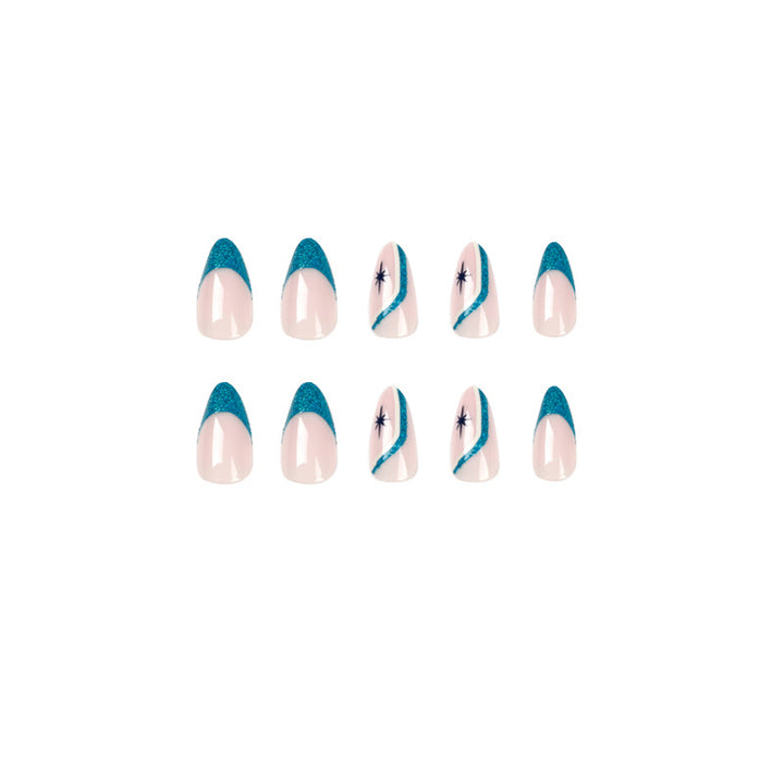 Elegant Stiletto Nails with Glitter and Ombre Design Kalsten