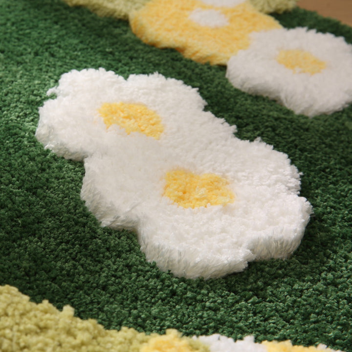 Floral Design Plush Bath Mat