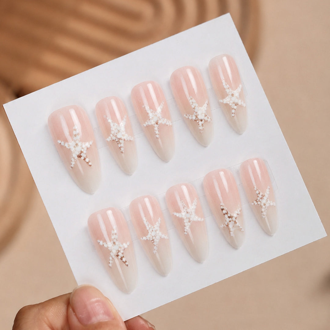 Artificial nail set with elegant star motifs Kalsten
