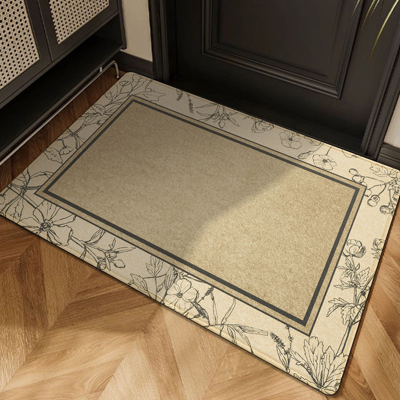 Decorative Floral Print Door Mat