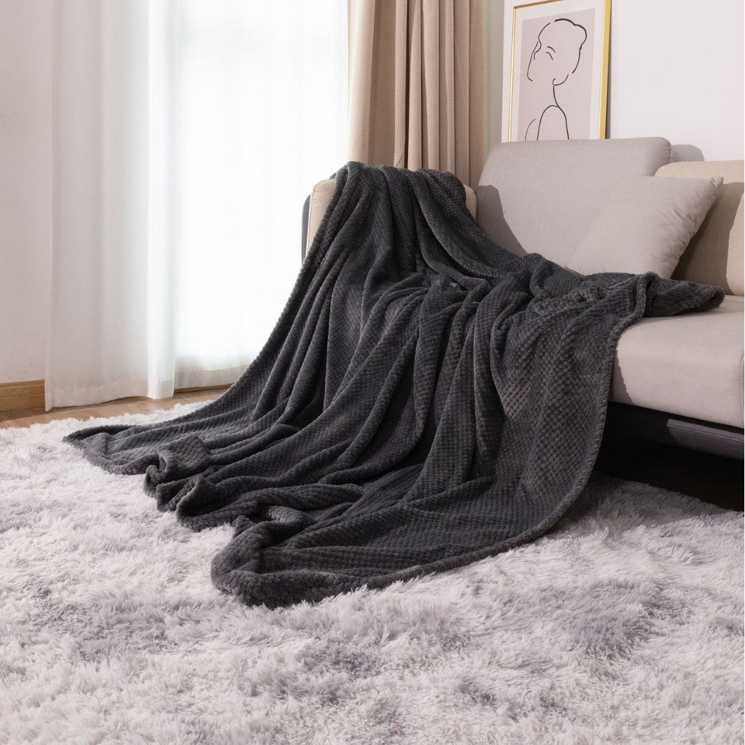 Luxurious Waffle Knit Throw Blanket