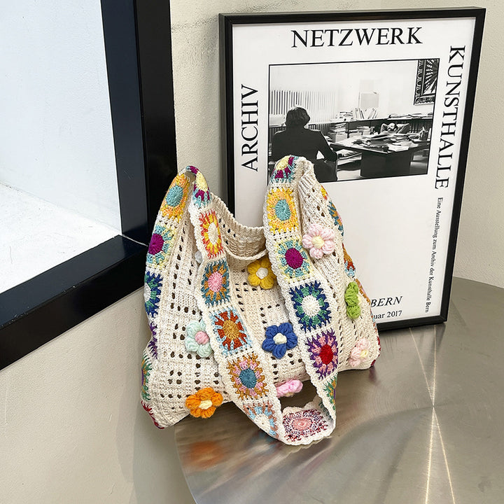Bohemian Floral Crochet Tote