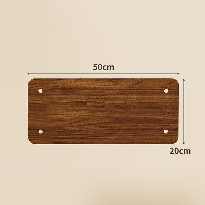 Compact Square Bamboo Shelf Panel with Rounded Corners and Pre-Drilled Mounting Holes