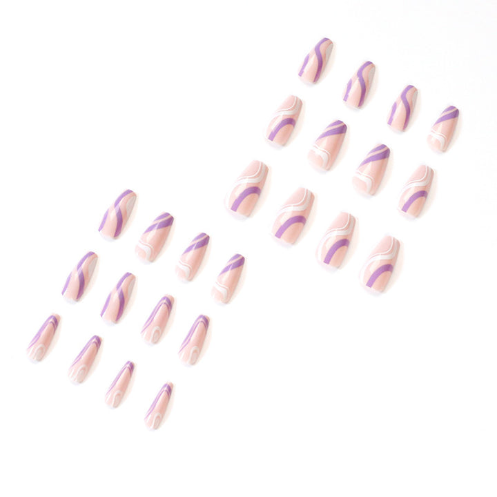 Artful artificial nails with elegant wave design Kalsten