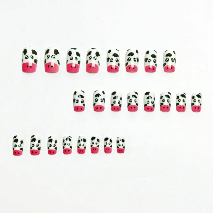 Playful Cow-Themed Nail Art Kalsten
