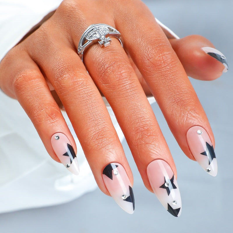 Elegant artificial nails with glitter accents Kalsten