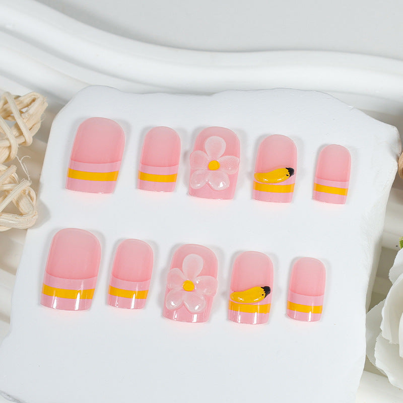Artificial nail set with playful flower and fruit motifs Kalsten