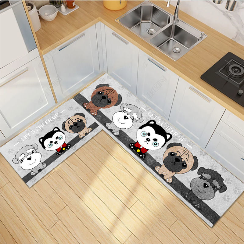 Whimsical Cartoon-Themed Kitchen Mat