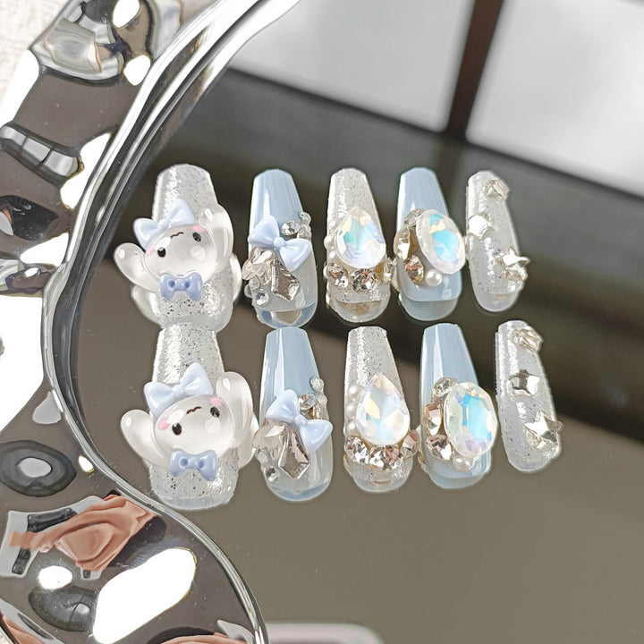 Creative nail art set with cute animal design and glitter Kalsten