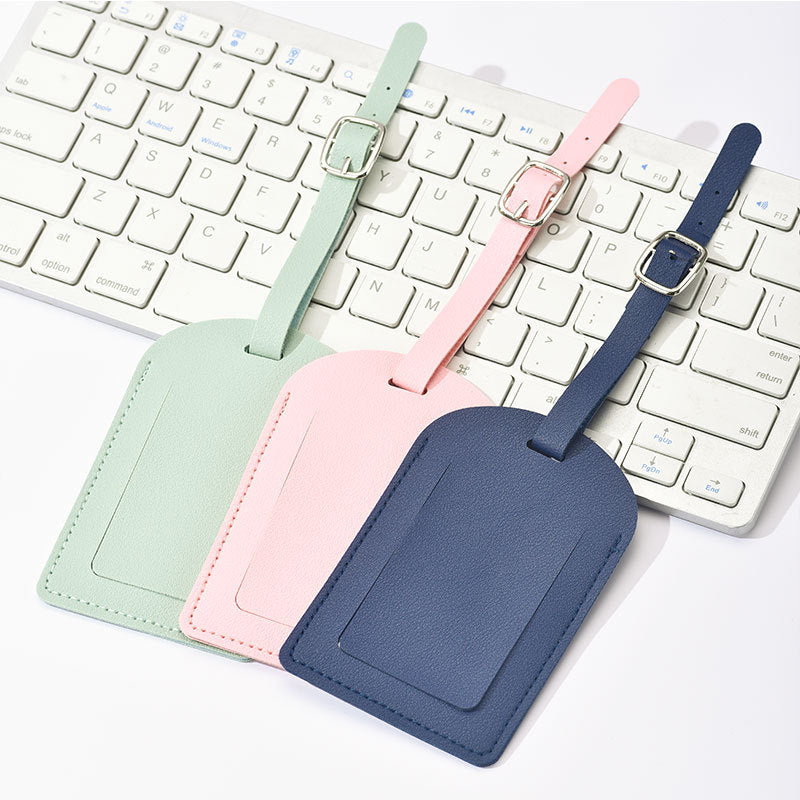 premium PU leather luggage tag with adjustable buckle strap Kalsten