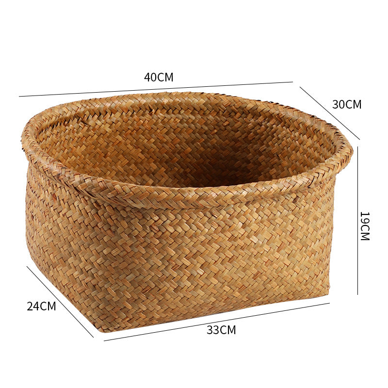 Unisex Natural Fiber Storage Basket with Wide Rim Kalsten