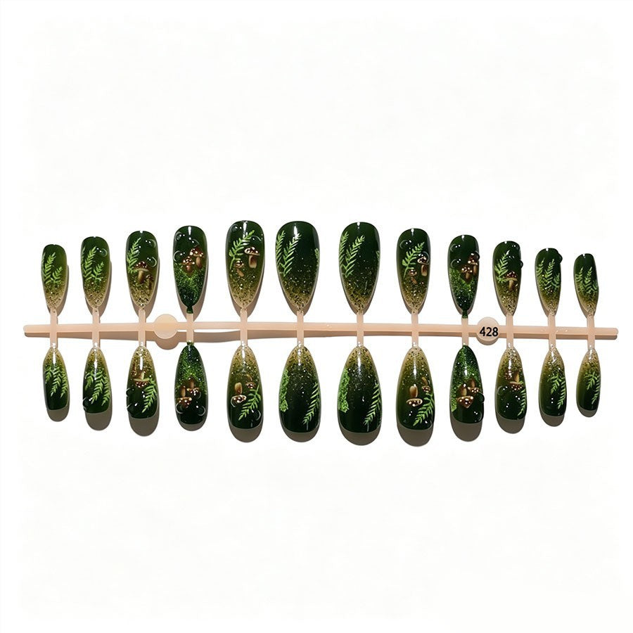 Artificial nail set with glamorous moss design Kalsten
