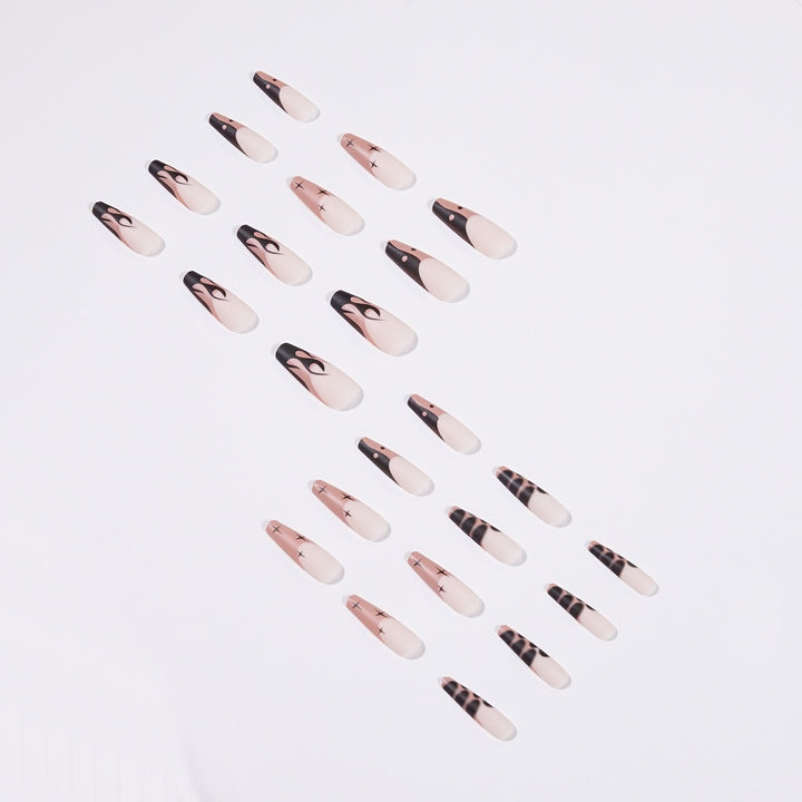 Artistic Nail Art in Stylish Flame Design Kalsten