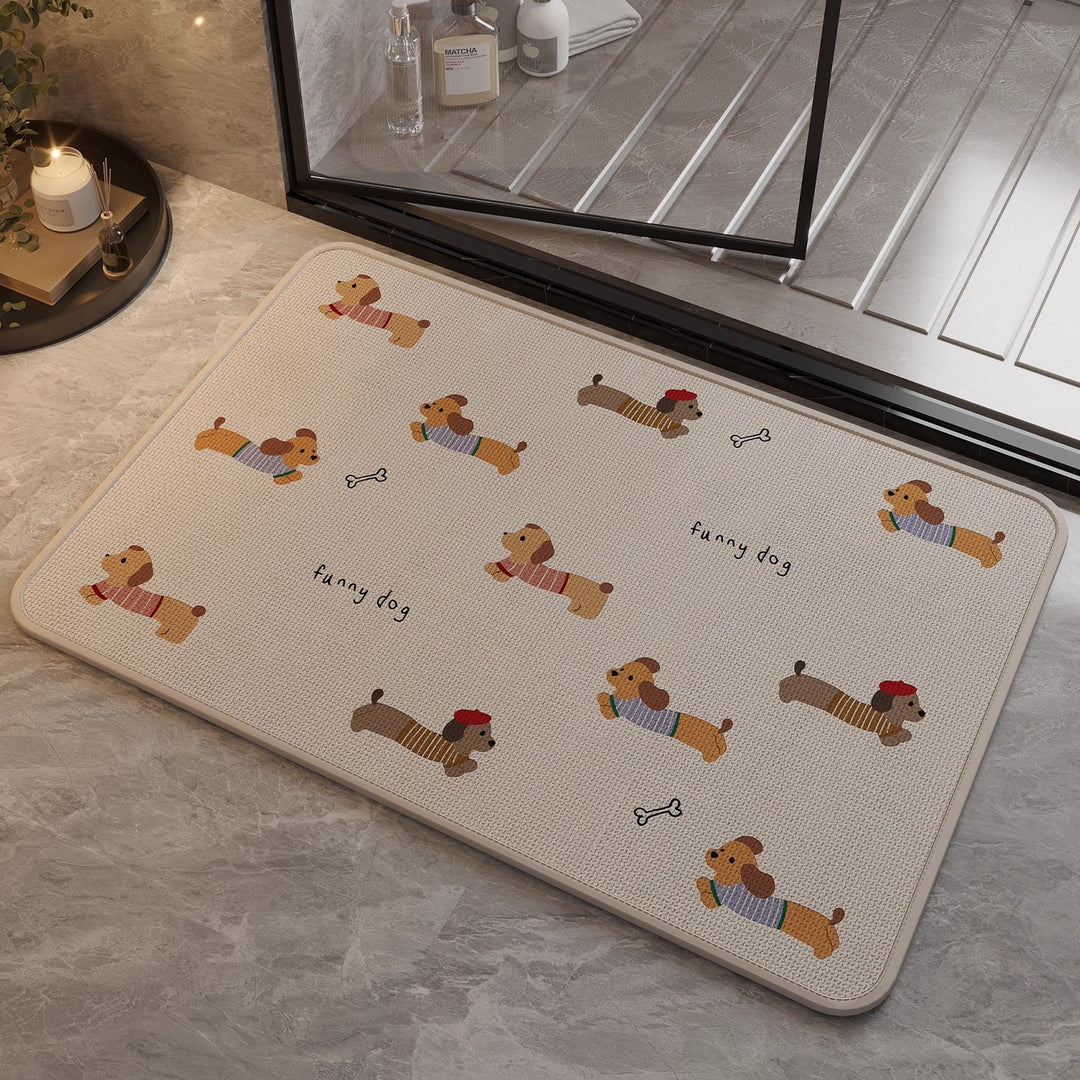 Charming Dog-Themed Bath Mat Kalsten