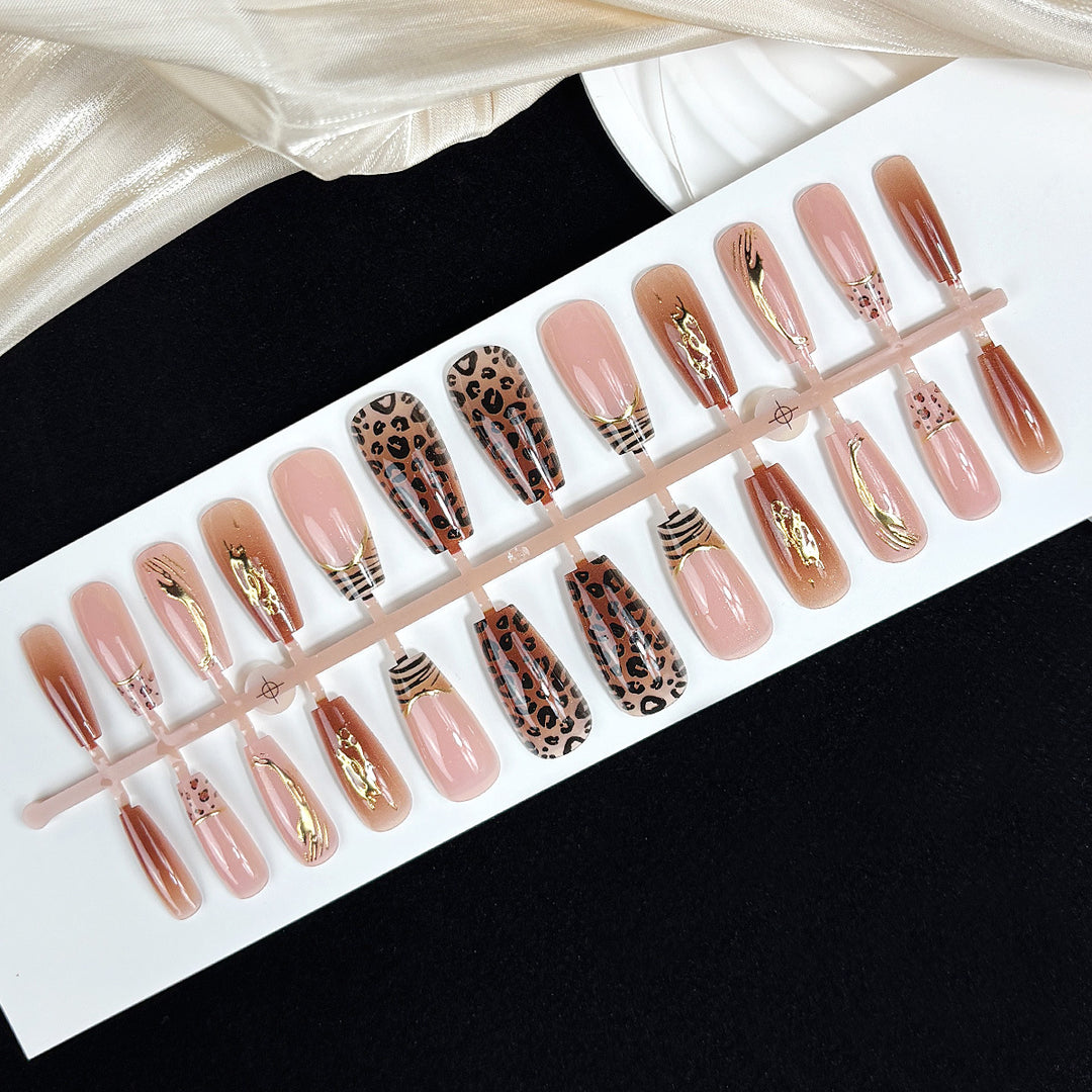 Premium Leopard Design Press-On Nails Kalsten