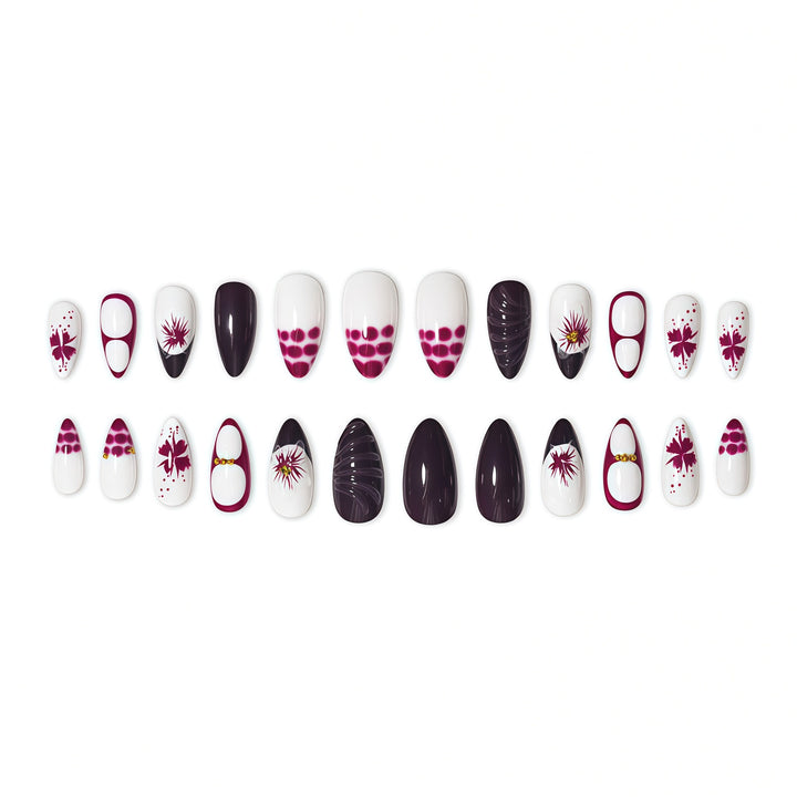 Elegant Floral Art Nail Extensions Kalsten