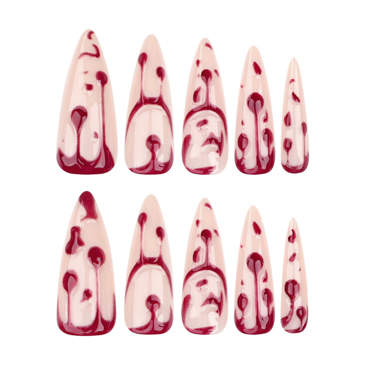 Artistic Halloween Gel Nails in Bloody Design Kalsten