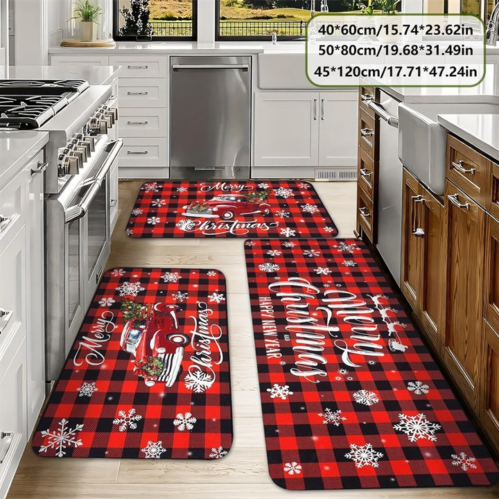 Christmas Tree Pattern Kitchen Mat