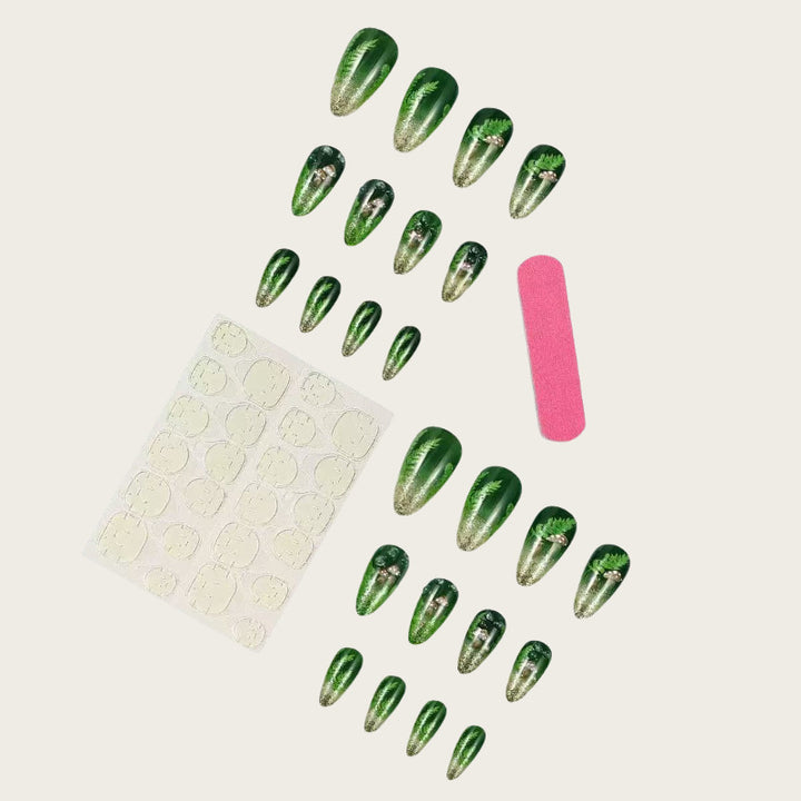 Elegant artificial nails with botanical design Kalsten