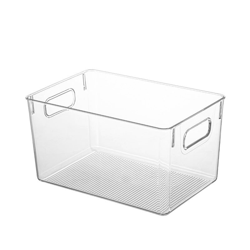 Flat transparent acrylic storage lid with sealing lip and elevated stand feet