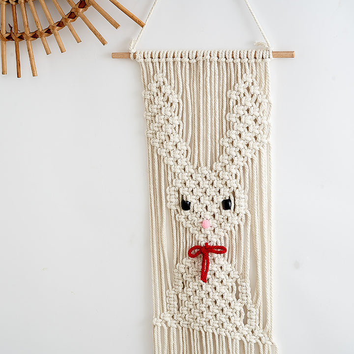 Whimsical Macramé Bunny Wall Hanging Kalsten