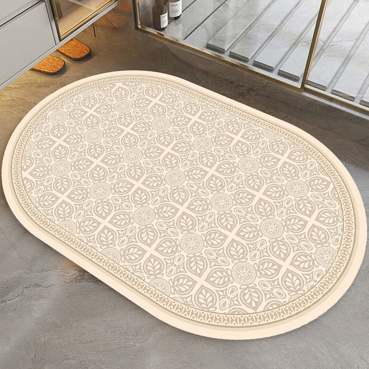 Elegant Leaf-Patterned Area Rug