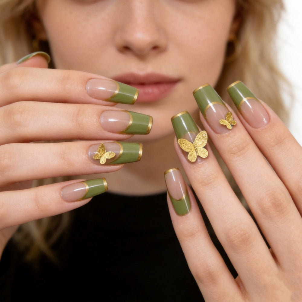 Artistic Butterfly-Embellished Press-On Nails Kalsten