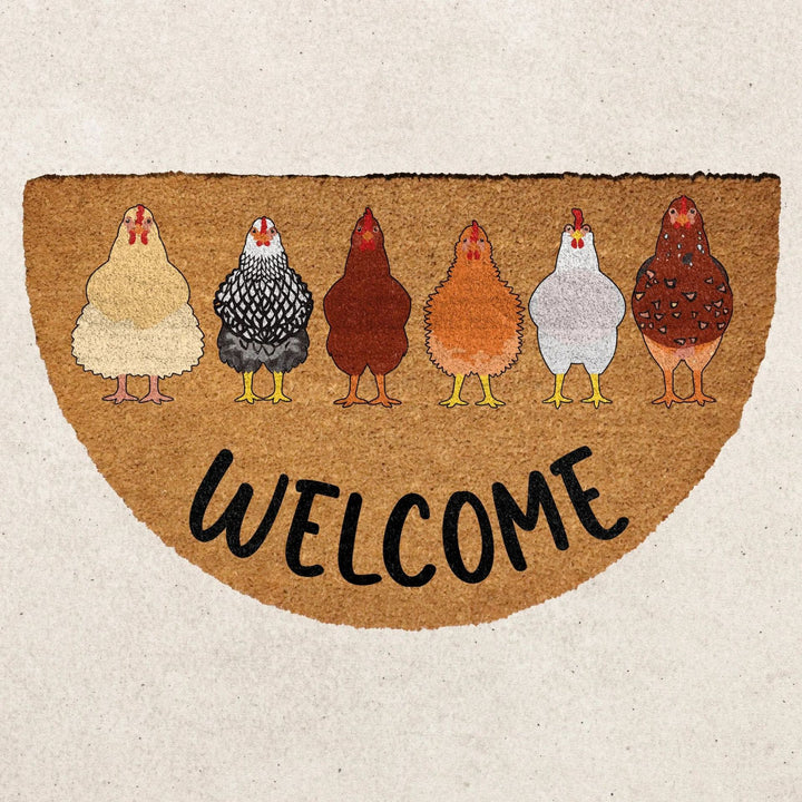 Decorative Bee Hive Welcome Indoor Outdoor Low-Profile Doormat With Non-Slip Rubber Backing