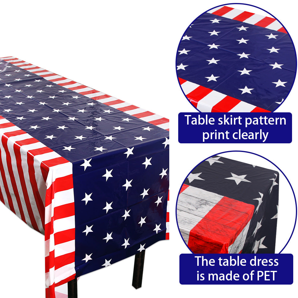Unisex nan waterproof polyester tablecloth in vintage star stripe design Kalsten