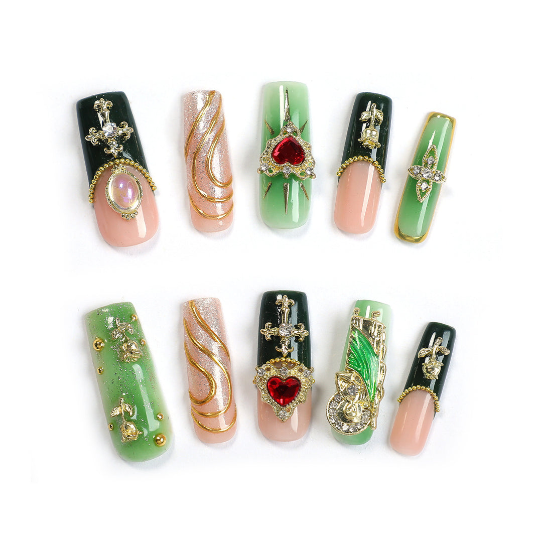 Artificial nail set with luxurious 3D embellishments Kalsten