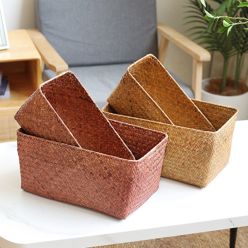 Rectangular Handwoven Storage Basket Kalsten