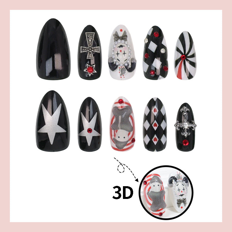 Nail art set with creative Halloween motifs and elegant accents Kalsten