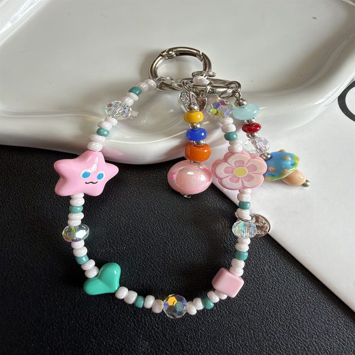 Colorful Beaded Charm Keychain Holder Kalsten