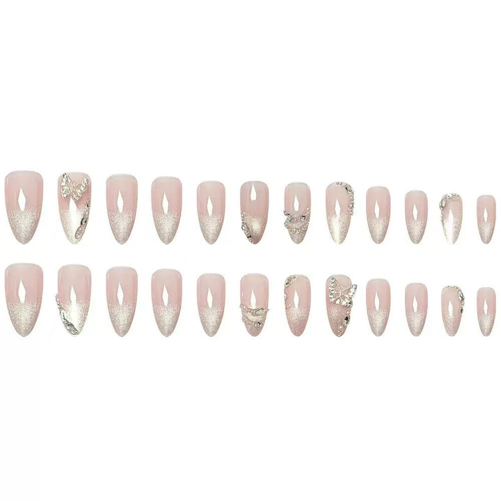 Glamorous Stiletto Press-On Nail Art with Glittering Embellishments Kalsten