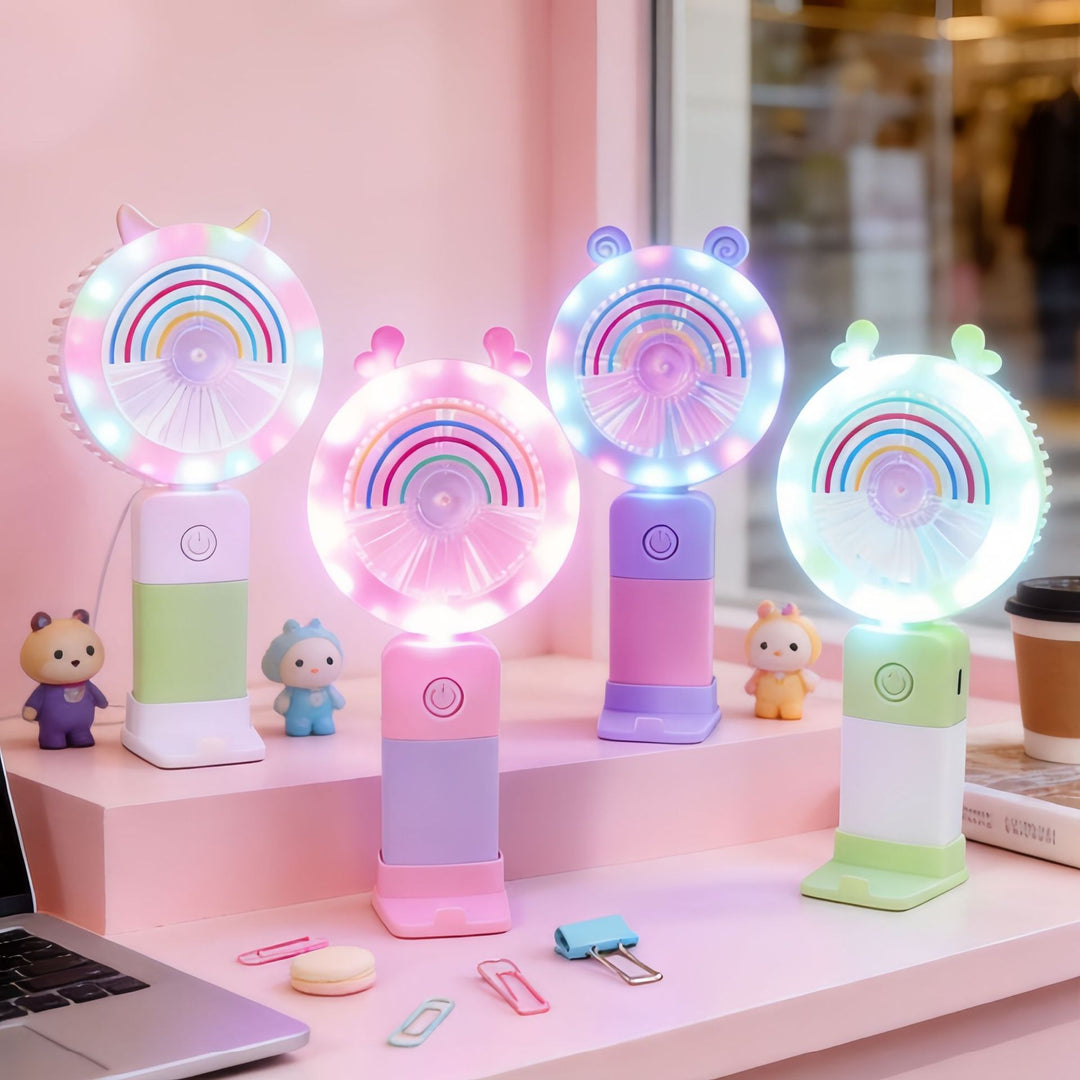 Women Portable Table Fan with Multifunctional LED Lights Kalsten