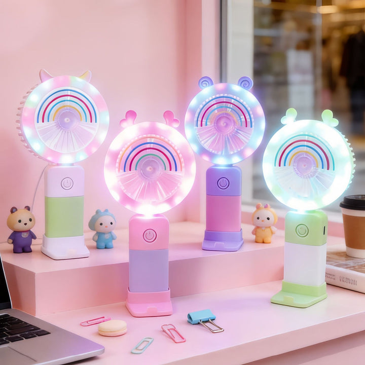 Women Portable Table Fan with Multifunctional LED Lights Kalsten