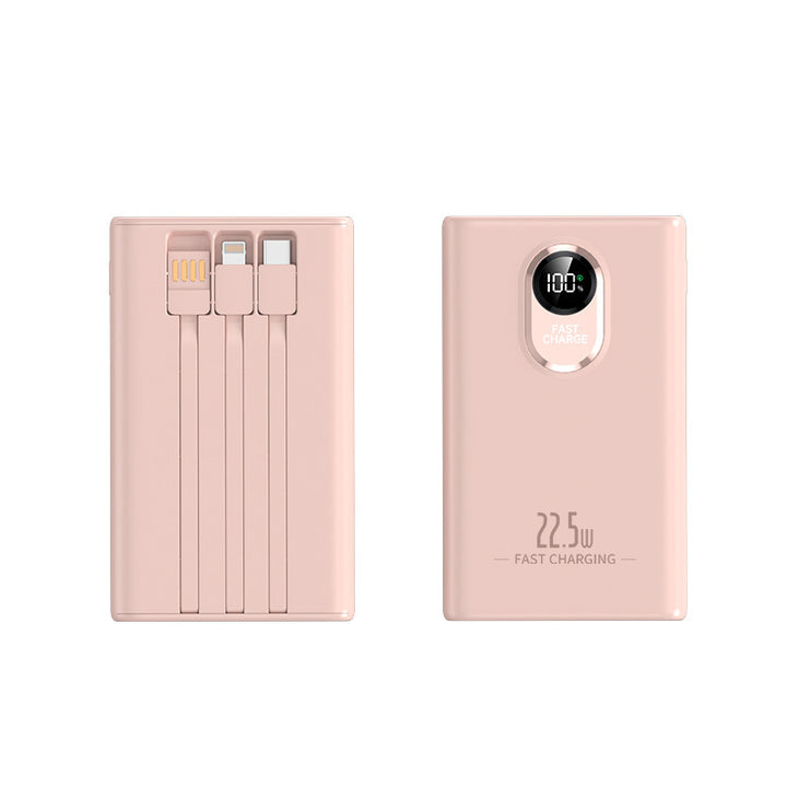 Portable power bank with integrated multi-charging cable and digital display Kalsten