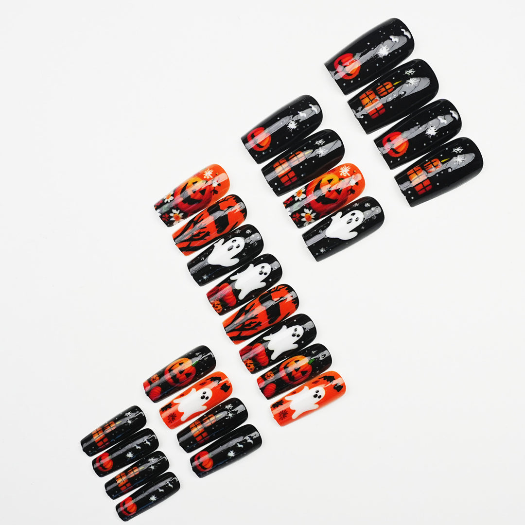 Halloween-Themed Artistic Press-On Nail Set